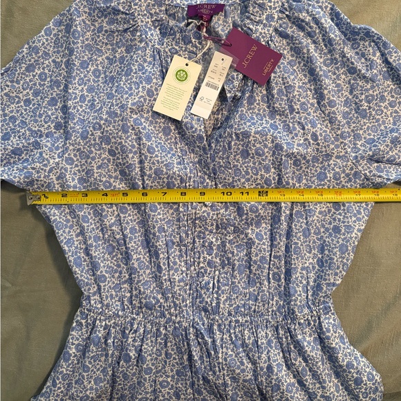 NWT J Crew Liberty Fabric Blue Floral Ruffle Mini Dress - Picture 8 of 9
